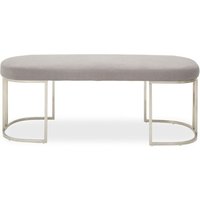 Glidden Fabric Hallway Bench With Curved Legs In Grey