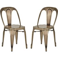 Dschubba Brass Metal Dining Chairs In A Pair