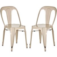 Dschubba Champagne Metal Dining Chairs In A Pair