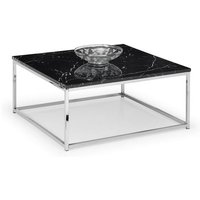 Sable Gloss Black Marble Effect Coffee Table With Steel Frame