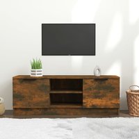 Greco Wooden TV Stand With 2 Doors In Smoked Oak