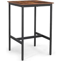 Gulf Wooden Pub Style High Bar Table In Rustic Brown