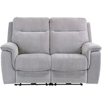 Hailey Fabric Electric Recliner 2 Seater Sofa In Silver Grey
