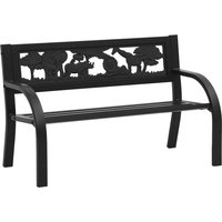Haimi Steel Children Garden Seating Bench In Black