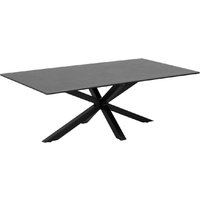 Haines Ceramic Coffee Table With Metal Frame In Black