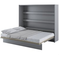 Halifax Horizontal Wall Wooden King Size Bed In Matt Grey