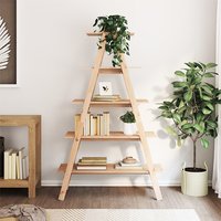Halle Solid Pinewood Bookshelf 5-Tier In Natural
