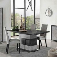Heston Morden High Gloss Extending Dining Table in Grey Marble Effect