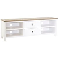Hampro Wooden TV Stand With 2 Drawers In Oak And White