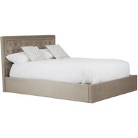 Hannata Velvet Storage Ottoman King Size Bed In Mink