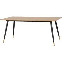 Hanover Wooden Dining Table Large With Black Legs In Oak