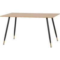 Hanover Wooden Dining Table Medium With Black Legs In Oak