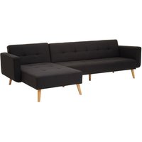 Hansa Large Velvet Corner Sofa In Black