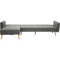 Hansa Large Velvet Corner Sofa In Grey