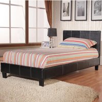 Harley PU Leather Single Bed In Brown