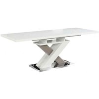 Haslet High Gloss Extending Dining Table in White and Grey