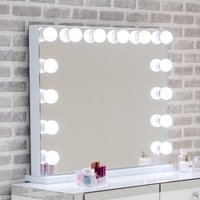 Haslet Landscape Dressing Mirror With White High Gloss Frame