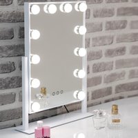 Haslet Small Swivel Dressing Mirror With White High Gloss Frame