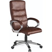 Havard Faux Leather Home And Office Chair In Brown