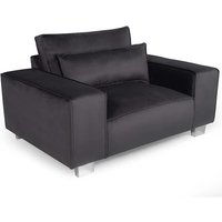 Hazel Fabric 1 Seater Sofa With Chrome Metal Legs In Steel