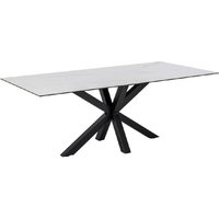 Hebron Ceramic Dining Table With Metal Base In White