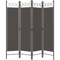 Hecate Fabric 4 Panels 160cm x 180cm Room Divider In Anthracite