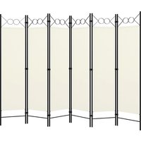 Hecate Fabric 6 Panel 240cm x 180cm Room Divider In Cream White