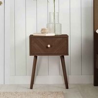 Helena Wooden Bedside Cabinet With 1 Drawer in Walnut