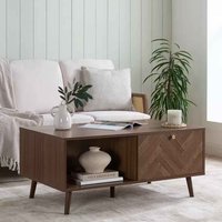 Helena Wooden Coffee Table with 1 Drawer in Walnut