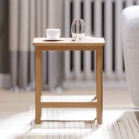 Helvane Solid Wood End Table in Oak