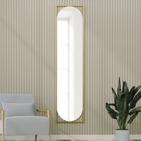Henri Tall Wall Mirror with Gold Wooden Frame
