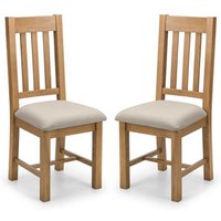 Hadia Waxed Oak Dining Chair In Pair