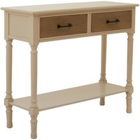 Heritox Wooden 2 Drawers Console Table In Pearl White