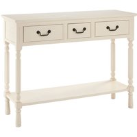 Heritox Wooden 3 Drawers Console Table In Vintage Cream