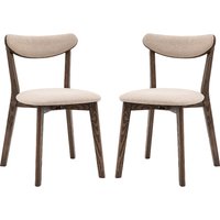 Hervey Smoked Oak Wooden Dining Chairs In Pair