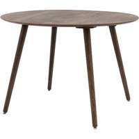 Hervey Wooden Dining Table Round In Smoked Oak