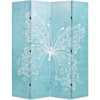 Hessa Folding 160cm x 170cm Room Divider In Butterfly Blue