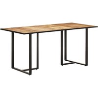Hewez Medium Rough Mango Wood Dining Table In Natural
