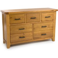 Hewitt Wide Wooden Chest Of 7 Drawers In Rustic Oak