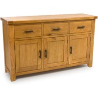 Hewitt Wooden Sideboard With 3 Doors 3 Drawers In Rustic Oak