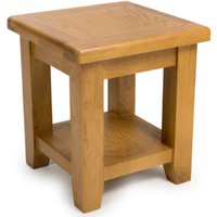 Hewitt Wooden Square End Table In Rustic Oak