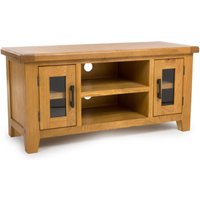 Hewitt Wooden TV Stand With 2 Doors In Rustic Oak