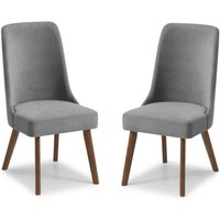 Hidalgo Dusk Grey Fabric Dining Chairs in Pair