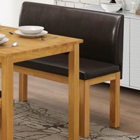 Hidalgo Leather Dining Bench In Natural Oak