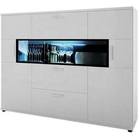 Corona Highboard In White High Gloss With 2 Door 3 Drawers Corona Highboard In White High Gloss With 2 Door 3 Drawers