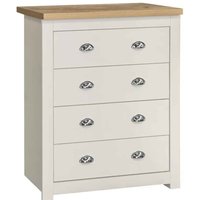 Highland Wooden Chest Of 4 Drawers In Cream And Oak