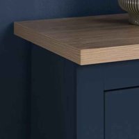 Highland Wooden Chest Of 4 Drawers In Navy Blue And Oak