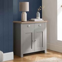 Highland Wooden Sideboard With 2 Doors 2 Drawers in Dark Grey and Oak