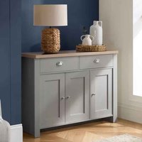 Highland Wooden Sideboard With 3 Doors 2 Drawers in Dark Grey and Oak