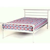 Hilliard Metal Small Double Bed In Silver